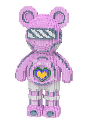 Конструктор magic blocks, що світиться, у вигляді ведмедика bearbrick колір: рожевий50 см