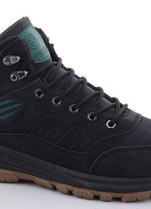 Ботинки зимние мужские swin искусственная кожа черные (40-45р) код 10124