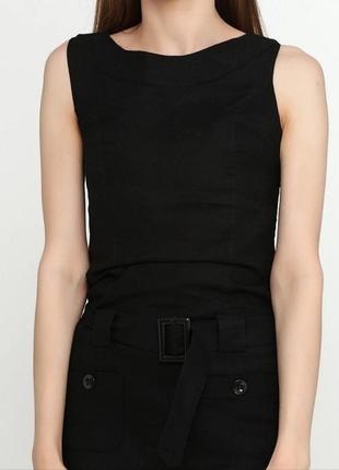 Маленькое черное платье футляр по фигуре / платье с поясом черное мини / облегающее классическое базовое платье3 фото