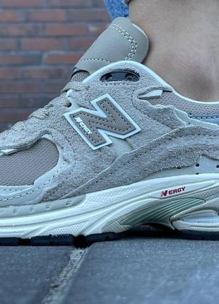 Мужские кроссовки new balance 2002r замшевые бежевые нью беланс весенние осенние (b)8 фото