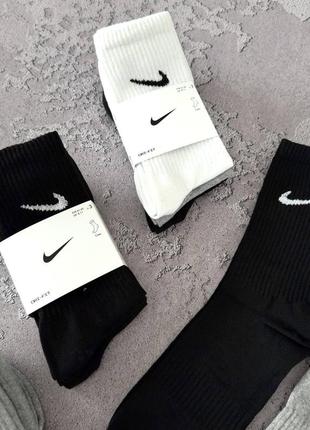 Чоловічі короткі шкарпетки nike 3 пари білі сірі чорні найк подарунковий набір шкарпеток (b)3 фото