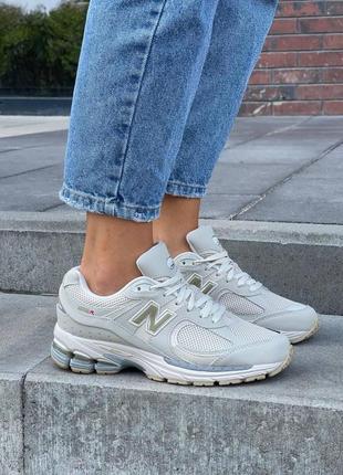 Чоловічі кросівки new balance 2002r шкіряні сірі нью беланс весняні осінні (b)