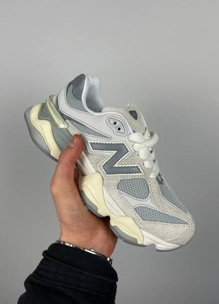 Женские кроссовки new balance 9060 замшевые серые с бежевым нью беланс 9060 весенние осенние (b)5 фото