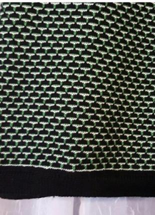 Zara knit черная зеленая белая вязаная мини-юбка4 фото