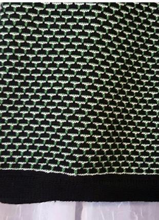 Zara knit чорна зелена біла в'язана міні-спідниця4 фото