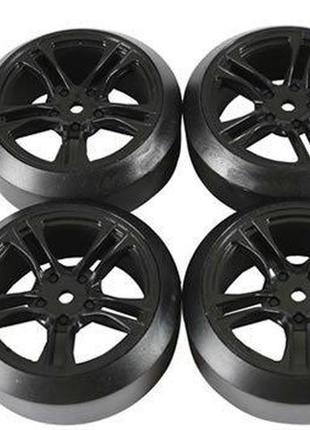 Team magic e4d mounted drift tire 45 degree 5 spoke, black 4p