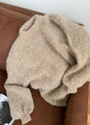 Базовый свитер оверсайз из шерсти альпака6 фото