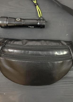 Сумка на пояс из эко-кожи + профессиональный фонарь police bl-x71-p50