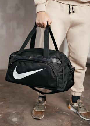 Дорожная спортивная сумка nike черная мужская для спортзала, тренировок, путешествий (b)