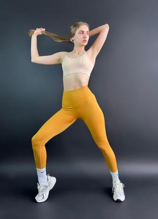 Спортивні лосини жіночі з високою посадкою з пуш ап ефектом розмір s яскраві жовті легінси для фітнесу