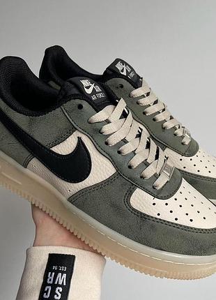 Чоловічі / жіночі кросівки black and pink nike air forces base 1 low khaki