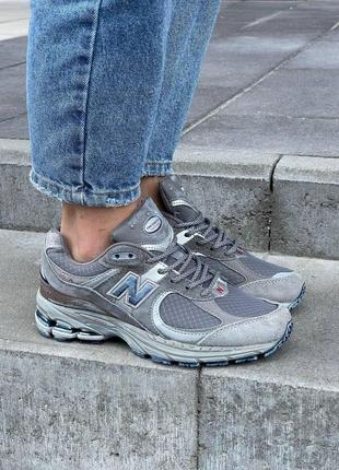 Женские  кроссовки new balance 2002r замшевые серые нью беланс весенние осенние (b)1 фото