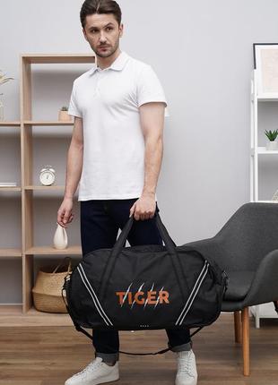 Большая дорожная черная сумка tiger-4 сумка спортивная унисекс сумка большая вместительна прочная сумка3 фото