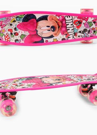 Пенни борд для девочек minnie mouse светящиеся колеса penny board