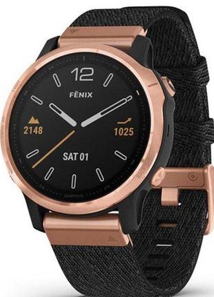 Часы для спорта garmin fenix 6s pro, sapphire, rose gold-tone with heathered black nylon band