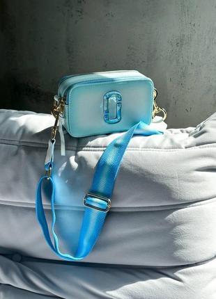 Женская сумка клатч blue logo голубая марк джейкобс