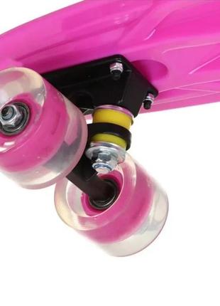 Рожевий пенні борд для дівчаток мінні маус зі світними колесами скейтборд penny board наляля7 фото
