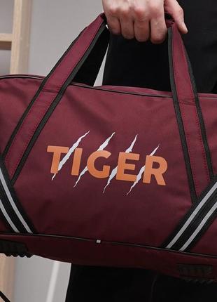 Прочная бордовая сумка спортивная сумка tiger-1 дорожная сумка унисекс городская сумка на каждый день3 фото