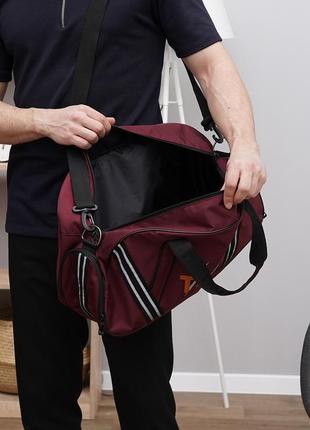 Прочная бордовая сумка спортивная сумка tiger-1 дорожная сумка унисекс городская сумка на каждый день6 фото