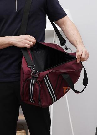 Прочная бордовая сумка спортивная сумка tiger-1 дорожная сумка унисекс городская сумка на каждый день8 фото