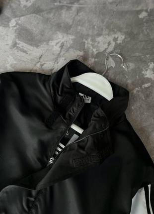Чоловічий спортивний костюм adidas чорний з білим весняний осінній комплект адідас анорак + штани демісезонний (b)5 фото