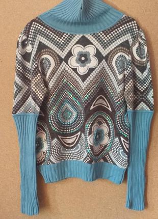 Світерок ангора, вишитий паєтками та намистинами