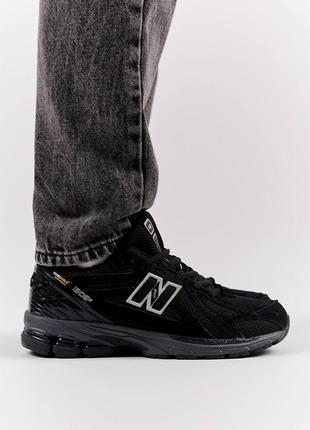 Мужские кроссовки new balance 1906r черные сетка замшевые нью беланс весенние летние (b)