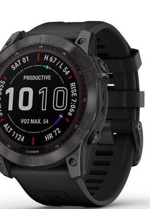 Смарт-часы garmin fenix 7x sapph sol carbon gray dlc ti w/black1 фото