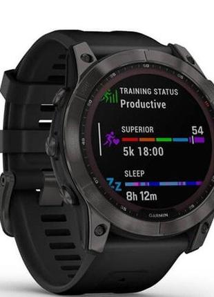 Смарт-часы garmin fenix 7x sapph sol carbon gray dlc ti w/black2 фото