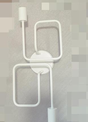 Люстра у стилі лофт біла на 2 лампи3 фото