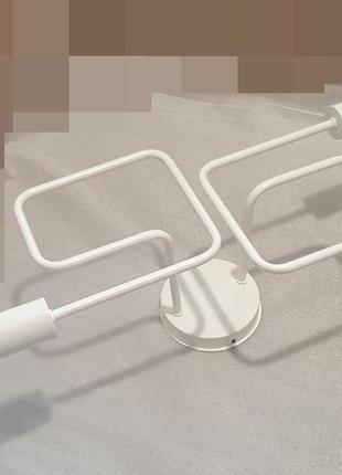 Люстра у стилі лофт біла на 2 лампи2 фото