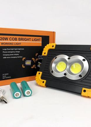 Прожектор светодиодный x-balog l802-20w-2cob+1w, фонарь прожектор светильник, аварийная лампа9 фото