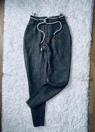 Новые льняные брюки  бренд berwin&wolef  цвет хаки милитари3 фото