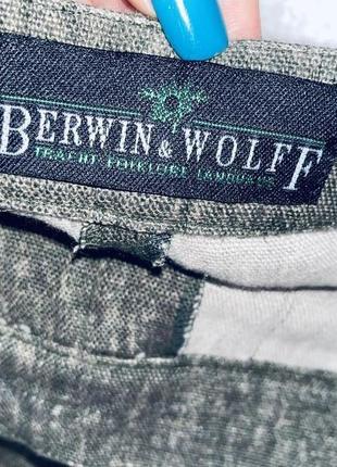 Новые льняные брюки  бренд berwin&wolef  цвет хаки милитари4 фото