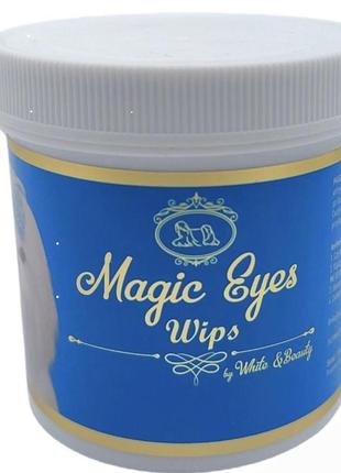 Вологі серветки для гігієни очей 100 шт для собак та котів magic eyes wips
