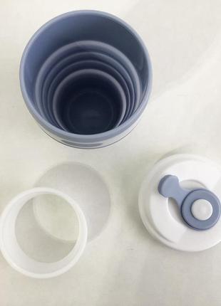 Кухоль туристичний (складний/силіконовий), складний термокухоль, складаний кухоль для кави. колір: блакитний6 фото