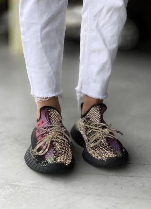 Adidas yeezy boost 350 yecheil reflective 🆕 жіночі кросівки адідас ізі🆕 чорний/червоний2 фото