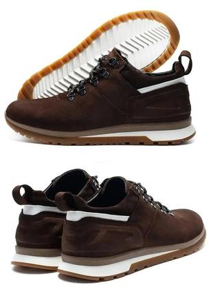 Мужские кожаные кроссовки hamma, мужские спортивные туфли коричневые, кеды повседневные. мужская обувь1 фото