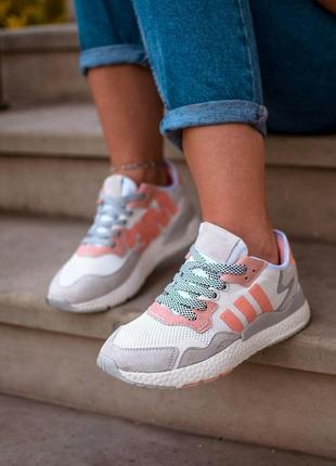 Adidas jogger white/pink 🆕 женские кроссовки адидас 🆕 белые с розовым