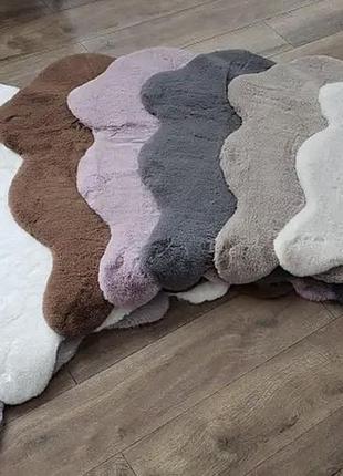 Декоративний килимок 70х110 см / хутряний ворсистий килимок / килим штучний кролик / килим пухнастий