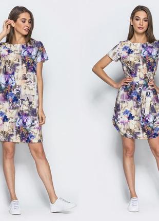 Модное женское платье трансформер из льна с принтом a.play m 46