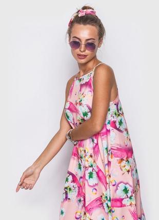 Свободный женский розовый сарафан для пляжа a.play m 46