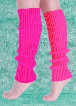 Гетры малиновые гольфы носки вязанные теплые косплей аниме подростки3 фото