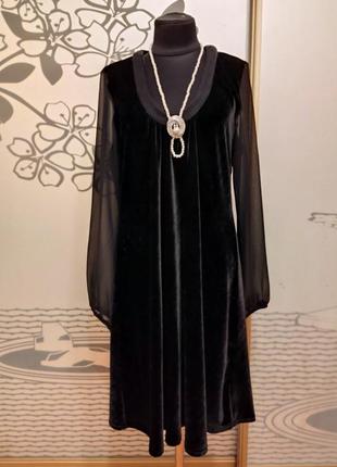 Брендовое нарядное вечернее бархатное велюровое платье большого размера2 фото