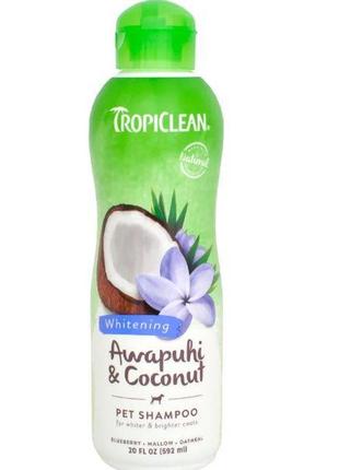 Tropiclean awapuhi & coconut шампунь 355 мл для собак с белой шерстью (имбирь\кокос)1 фото