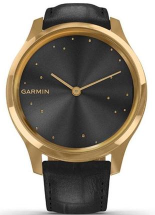 Garmin vivomove luxe, pure gold-black, leather3 фото