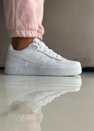 Женские кроссовки белые в стиле nike air force 1 shadow full white