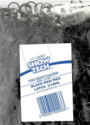 Латексні гумки show tech чорні 100 шт., діаметр 0,8 см