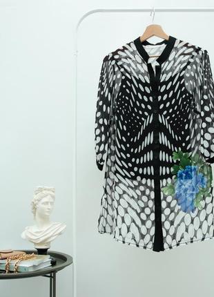 Шифоновая блуза, блузка в горошек с майкой la gazzetta1 фото