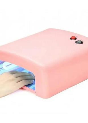 Лампа для маникюра с таймером zh-818, лампа для ногтей с долгим сроком службы. цвет: розовый